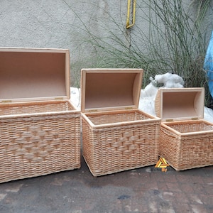 Wicker Storage Chest, Wicker Trunk & Lid, Toy Trunk, Wicker Trunk Kids Storage Basket, Toy Storage Trunk, Rattan Trunk, Natural Storage Bin
