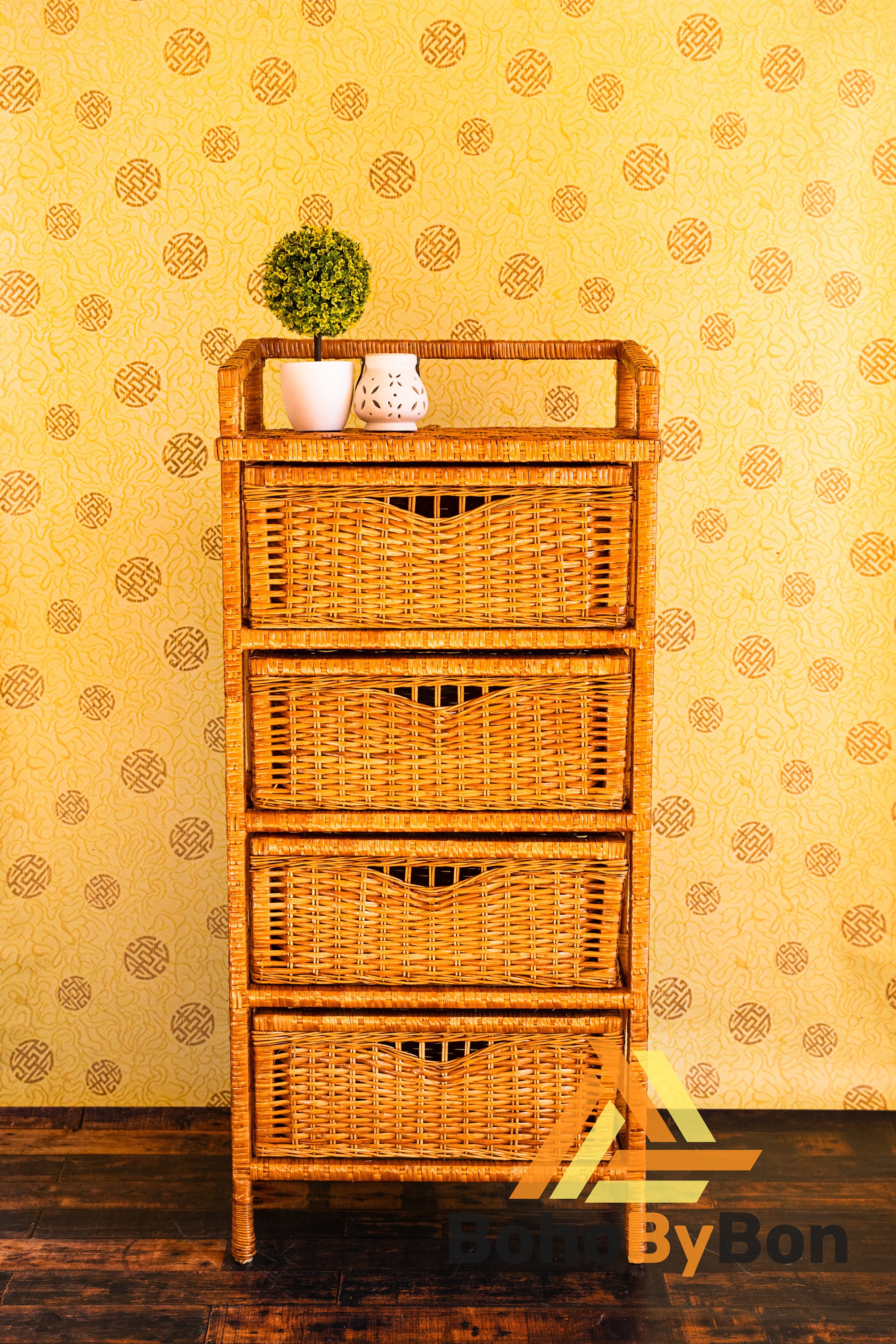 Tall wicker chest of hotsell drawers