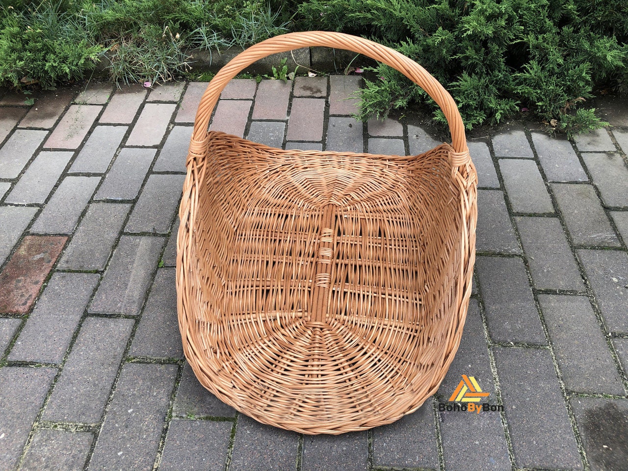 Wicker Firewood Basket Flower Gathering Rattan Basket Wicker Etsy