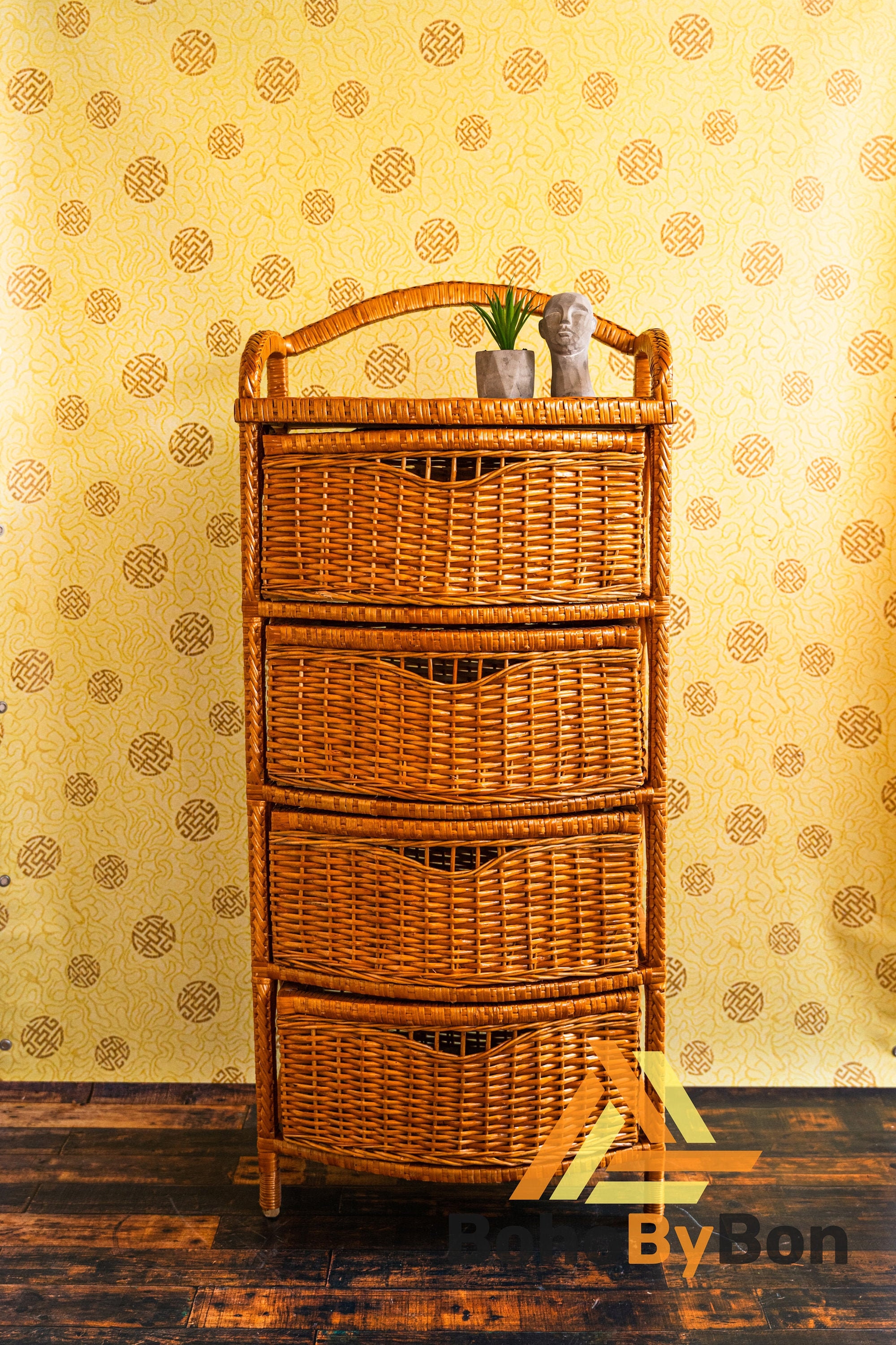 Wicker Drawers 2/3/4, Dresser Drawers, Chest of Drawers, Boho Dresser, Drawer Cabinet, Wooden Drawers, Rattan Drawer, Clothes Drawers