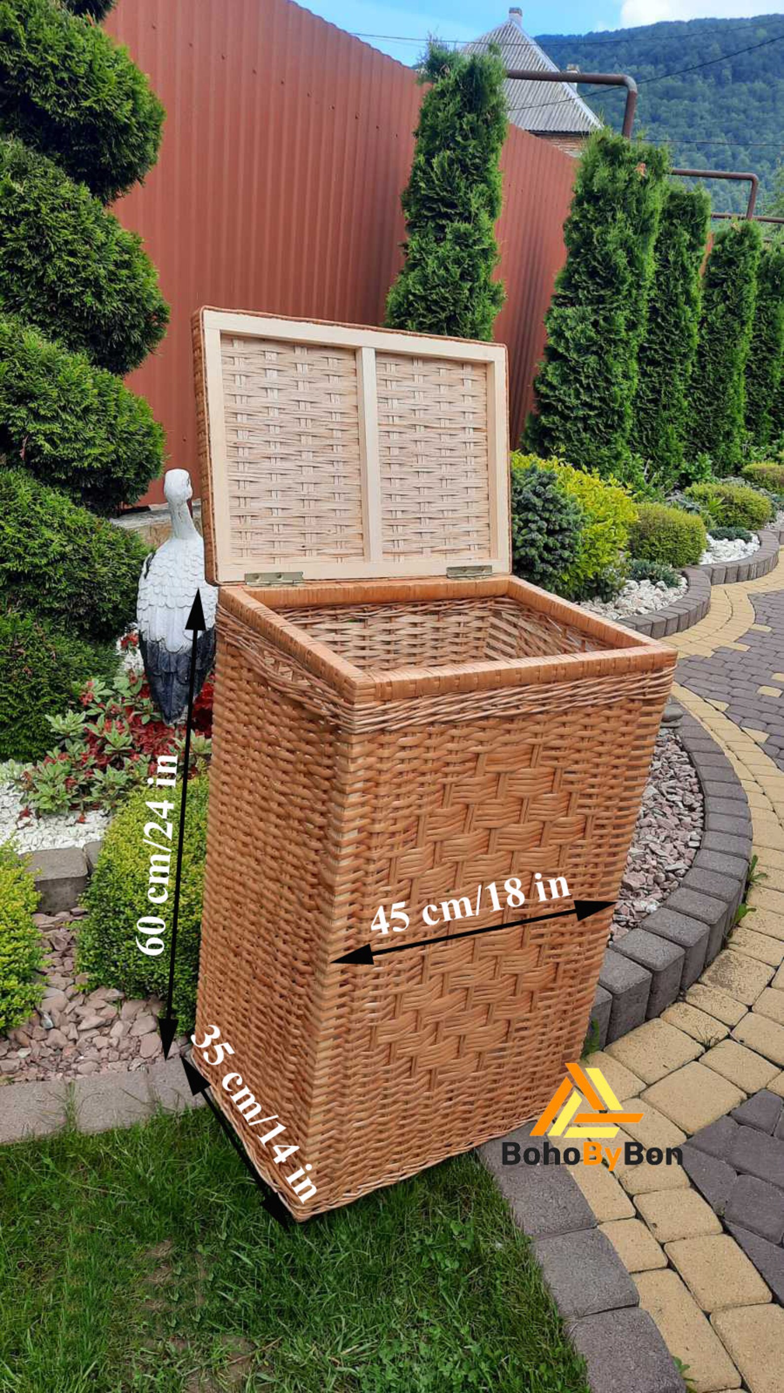 Rattan Laundry Basket Wicker Laundry Basket With Lid Laundry Etsy