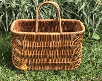 BEIJIALY Rattan Shopping Basket, Market Basket, Braided Straw