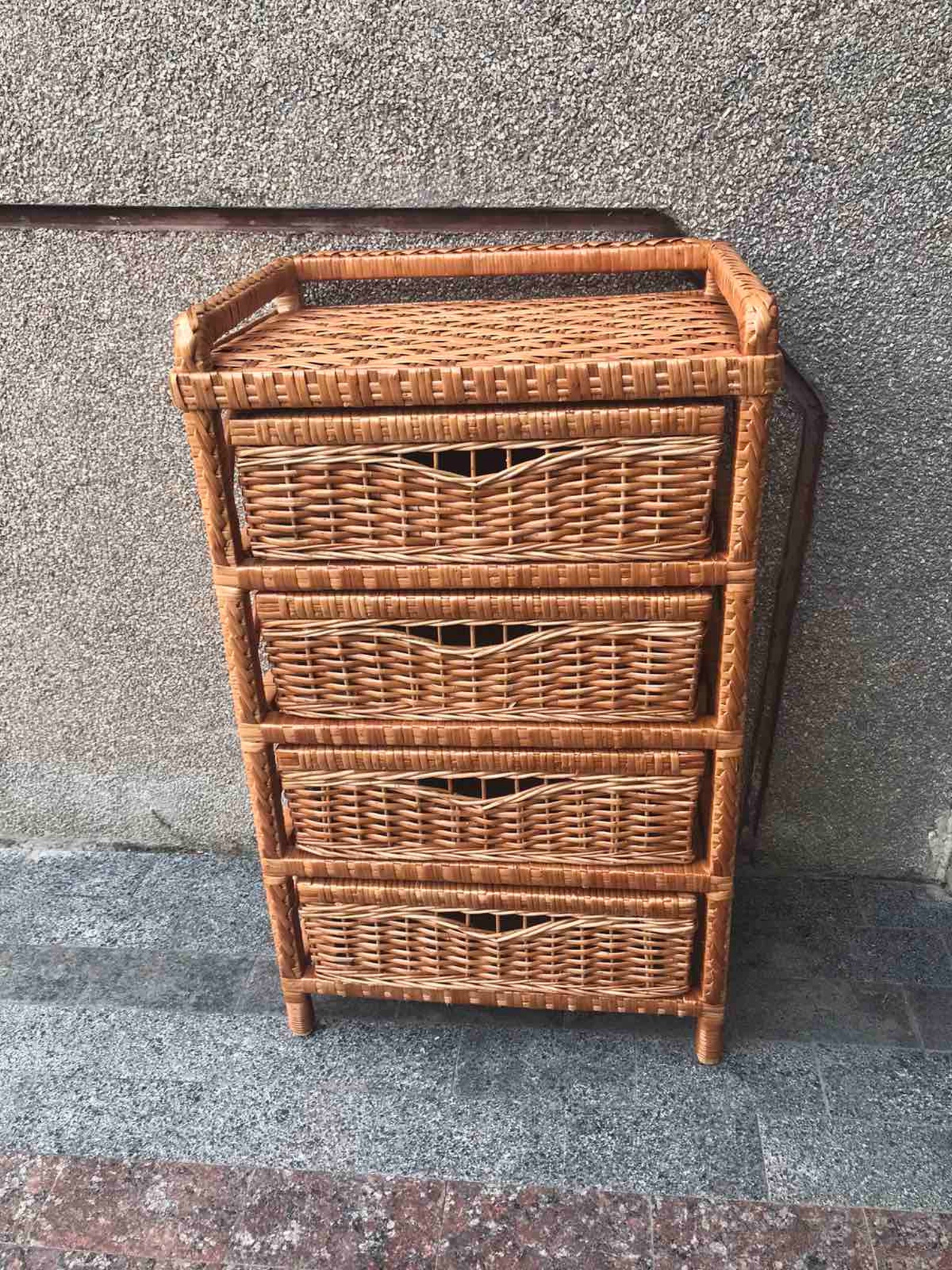 Wicker Dresser Chest of 4 Drawers Wood Dresser Fathers Day Etsy