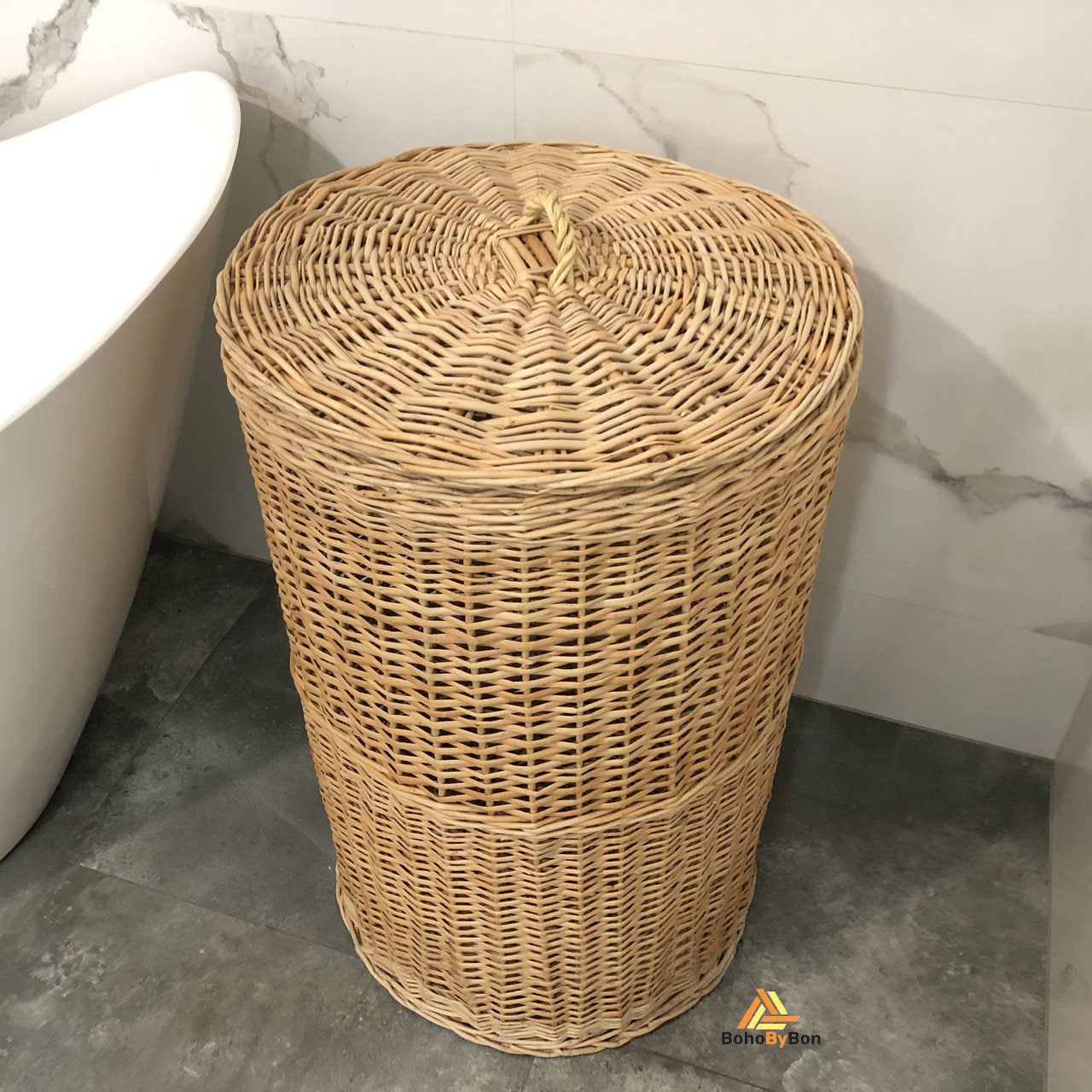 Tall Wicker Laundry Hamper Large Wicker Laundry Basket Wicker Bathroom Basket With Lid Round Large Woven Basket for Laundry Storage Bin Etsy UK