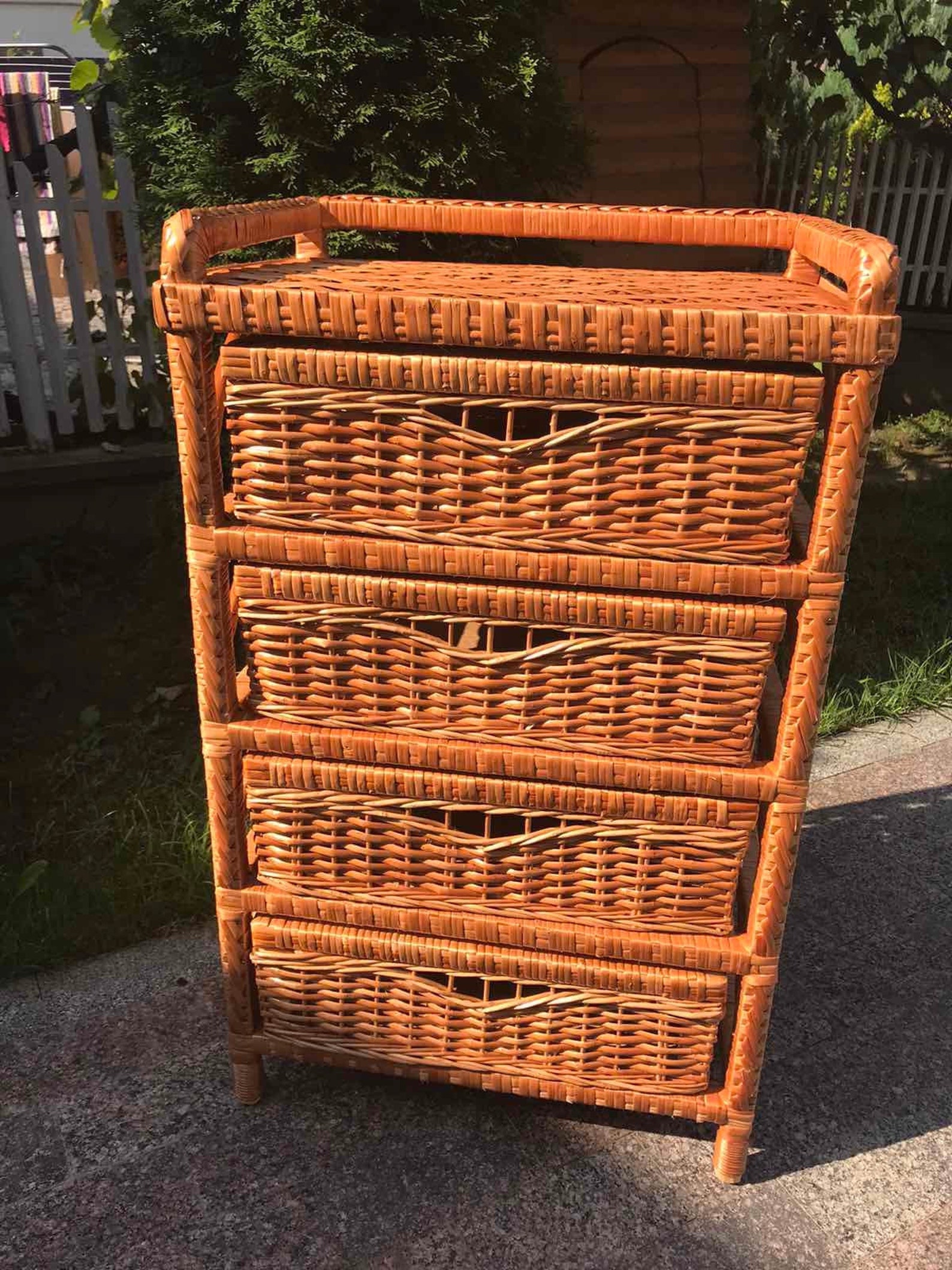 Wicker Dresser Chest of 4 Drawers Wood Dresser Dresser Etsy