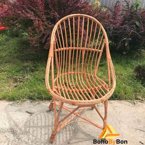 Wicker Kids Outdoor Chair, Dining Chair, Small Wicker Chair, Handmade Childrens Chair, Rattan ...