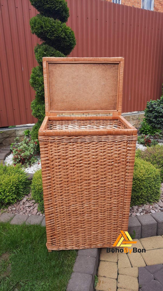 Rattan Laundry Basket Wicker Laundry Basket With Lid Laundry Etsy Canada