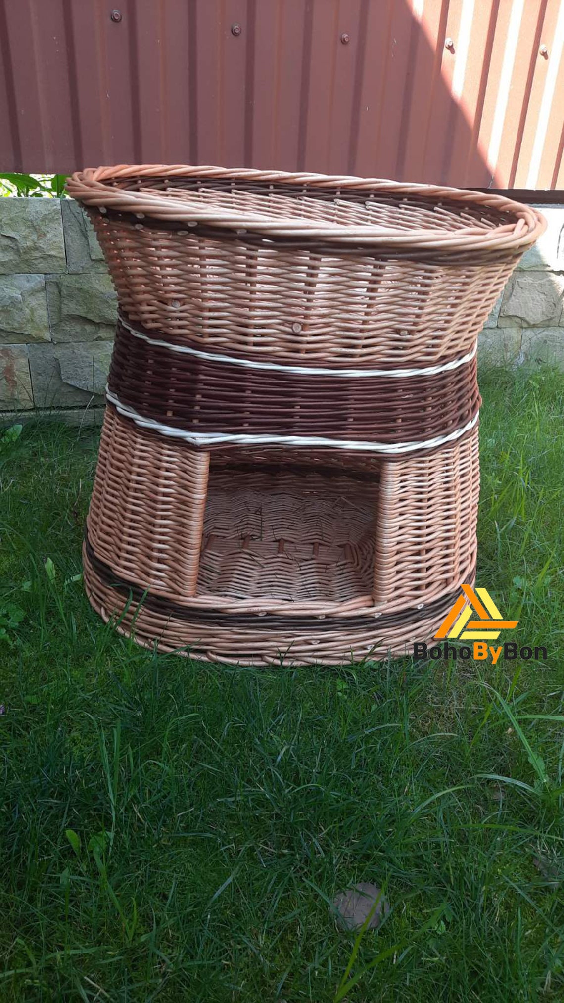 Two Tier Wicker Pet House Handmade Rattan Pet Carrier Wicker Etsy UK