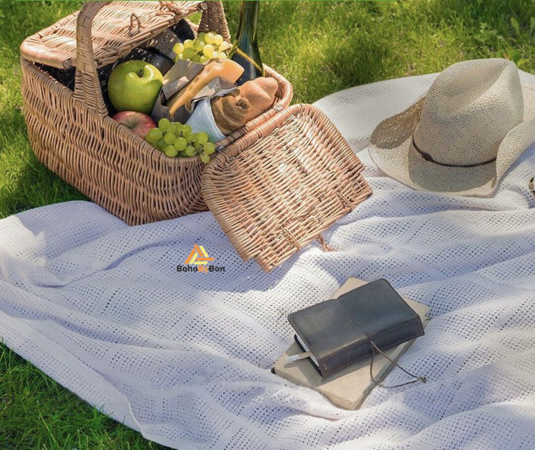 Woven Straw Basket Wicker Picnic Basket With Handle Guyana - View #3