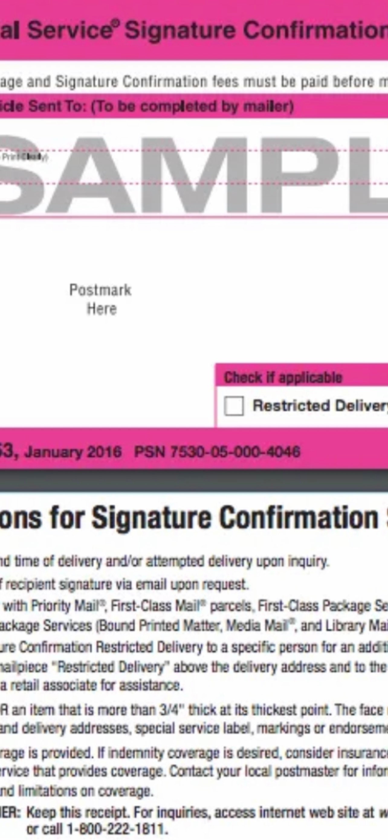 USPS Signature Confirmation Etsy