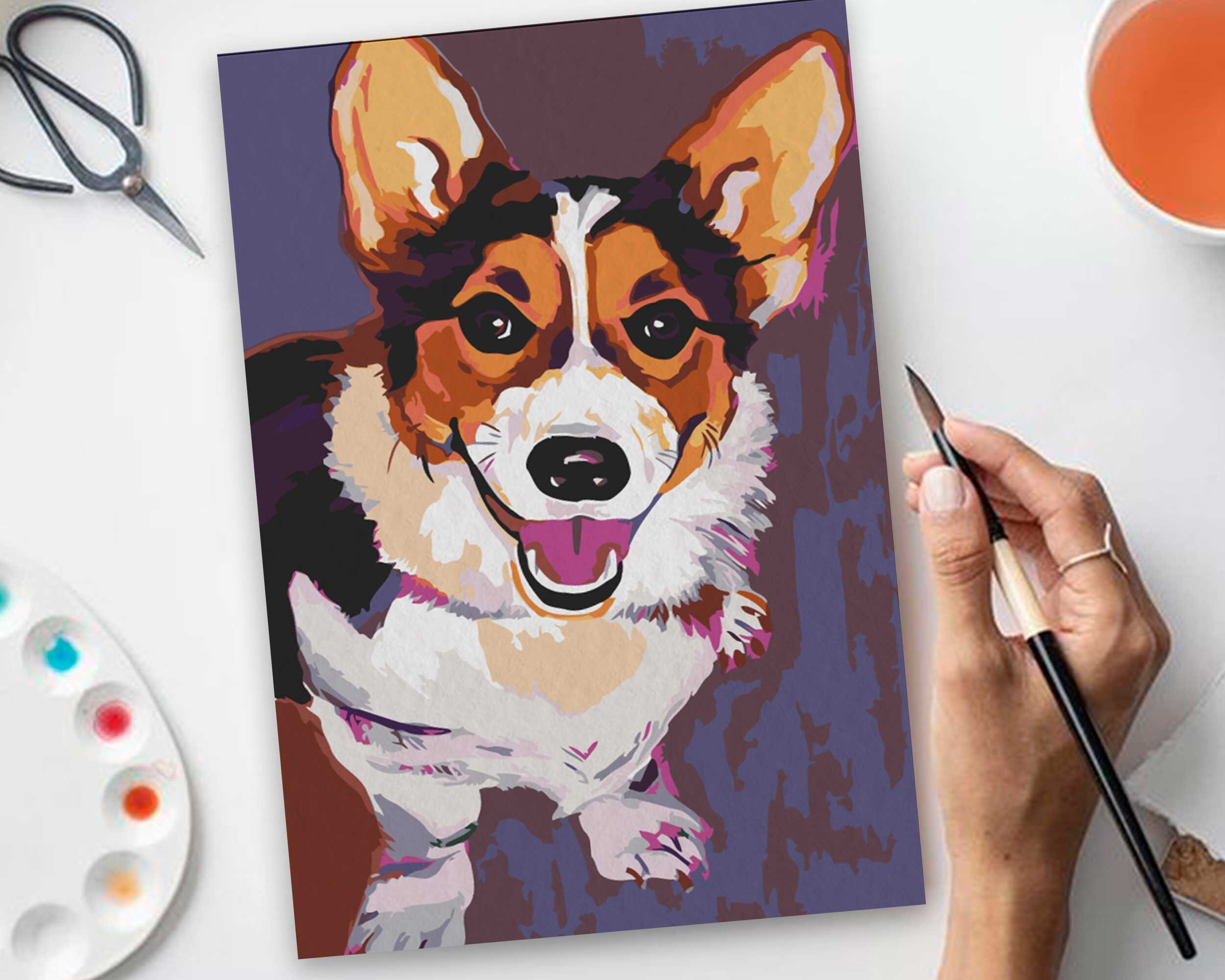 puppy by number kit printable dog color by number art project etsy