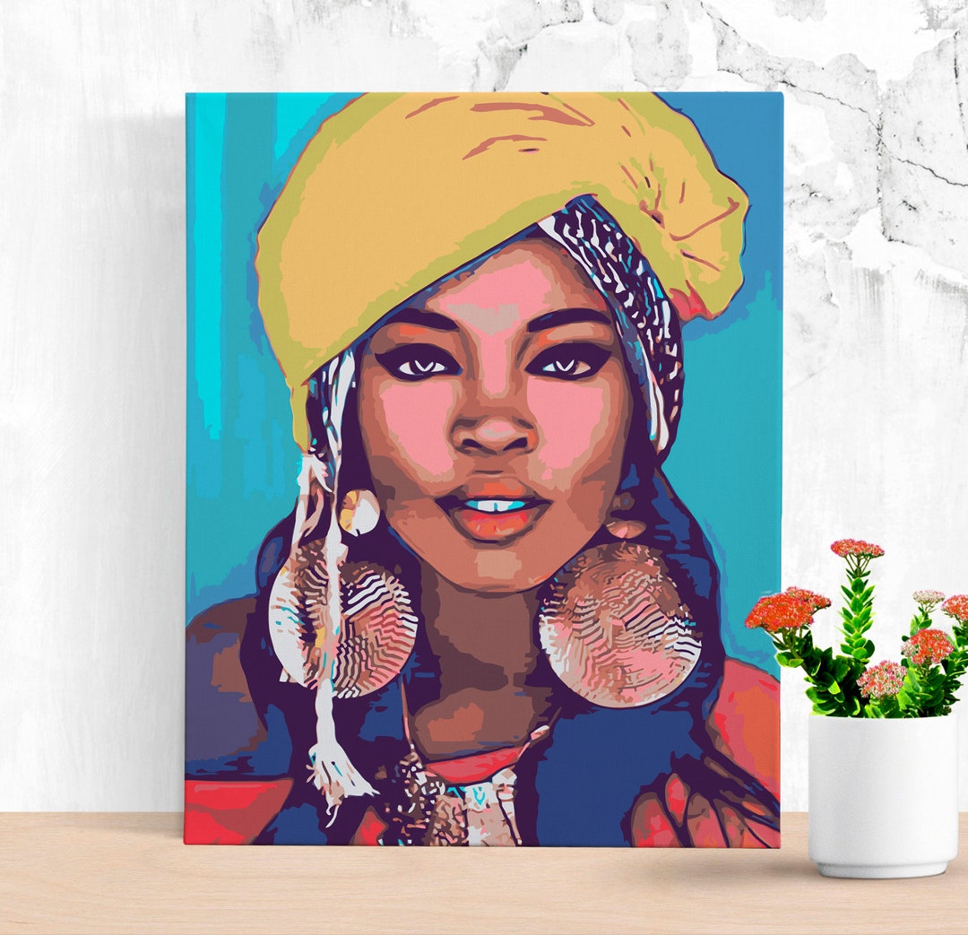Black Woman Paint by Number Paint by Numbers African Girl Etsy