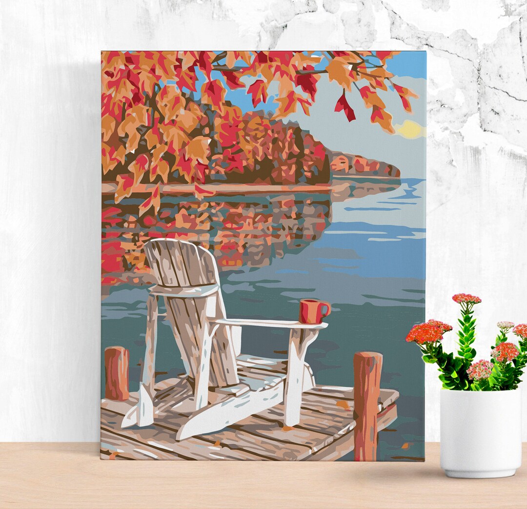 Lake Paint by Number Kit for Adults Diy Painting Landscape Art - Etsy