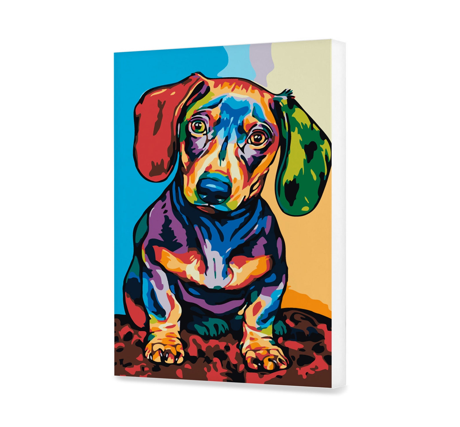 Puppy Painting by Numbers Dachshund Acrylic Painting on Canvas Kit Cute