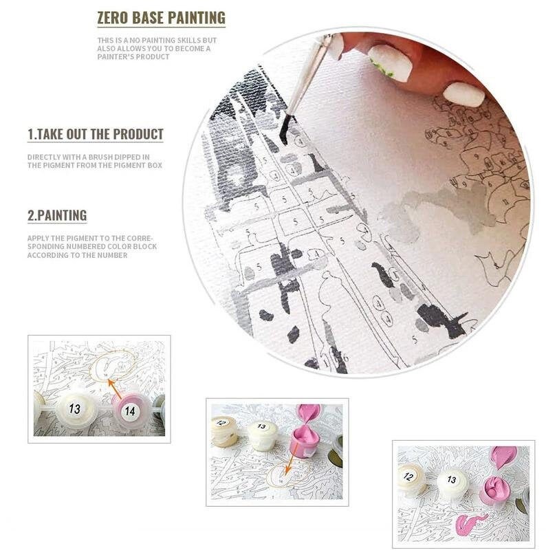 Venice Paint by Your Own DIY Kit Big City Oil Wall Art Decoration Boats Paint by Numbers for