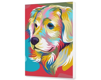Puppy Paint By Number Kit for Adult Colorful Dog Pop Art Diy Painting On Canvas Animal Art Diy Painting Kit With Frame 7.87*11.81" YY0164