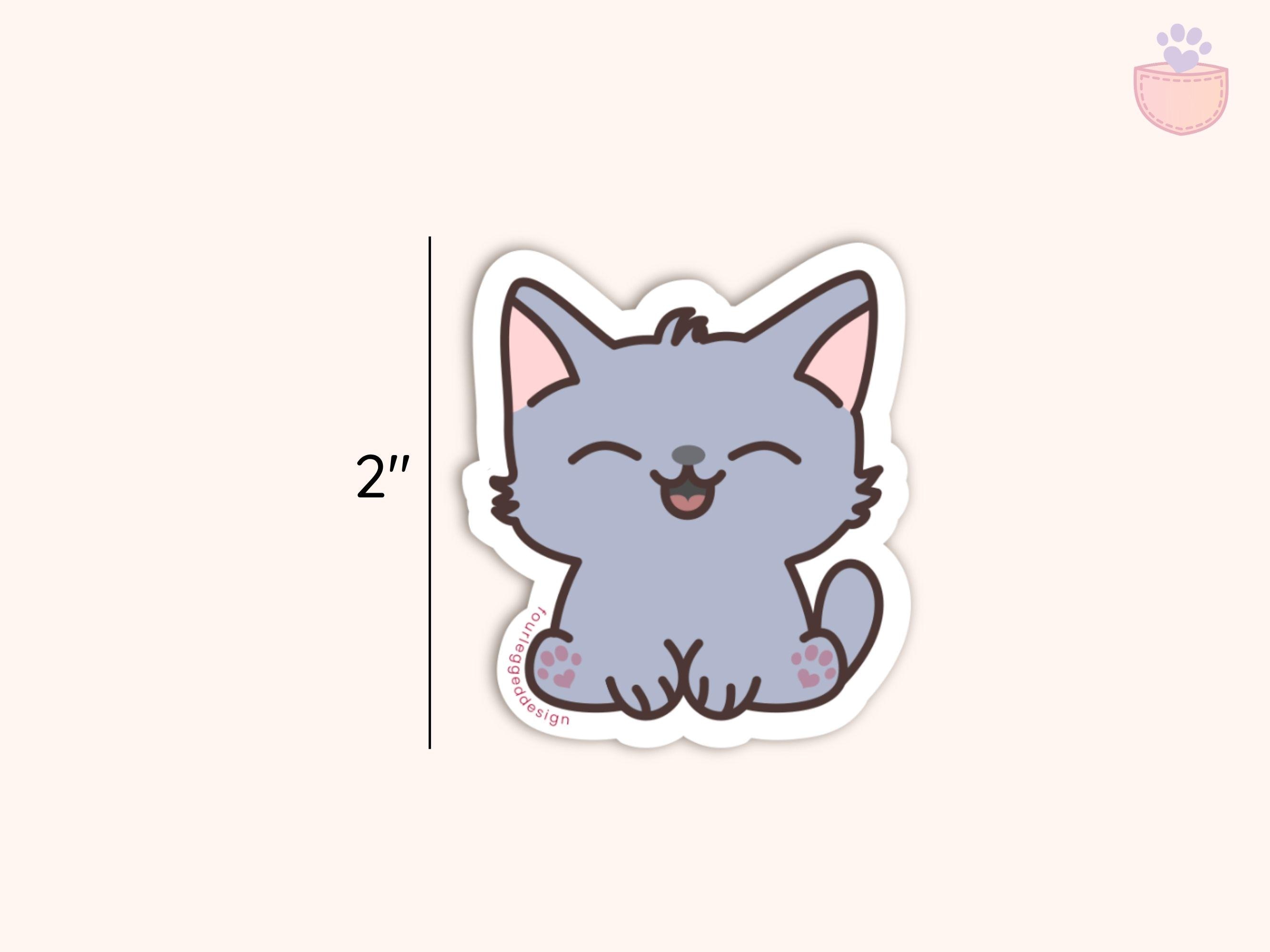 Russian Blue Cat Sticker – Cute Kawaii Cat Sticker – Cat Mom Gift ...
