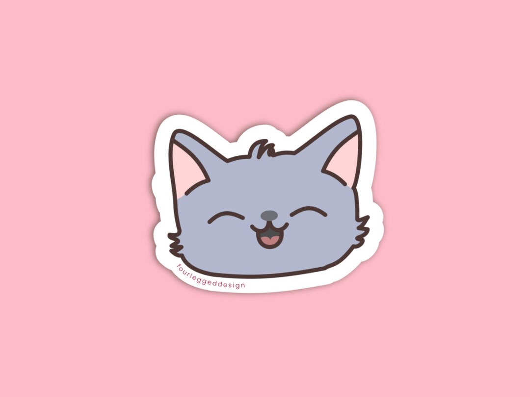 Eussian Blue Cat Sticker – Cute Kawaii Cat Sticker – Cat Mom Gift ...