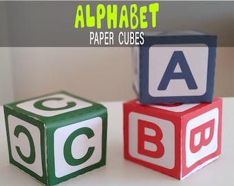 Blok alfabetu 3D: Papierowe kostki alfabetu DIY (do druku w formacie PDF)