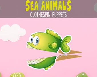 Sea Animals Clothespin Puppets: Montessori Busy Book (PDF Pattern)