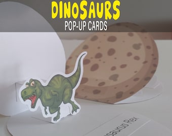 Dinosaur Pop-Up Cards: Printable Paper Toy for Kids (Instant Download)