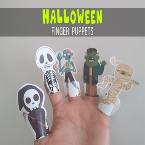 HALLOWEEN Monster Fingerpuppe Set, Papier druckbare Basteln, Geburtstag Mitbringsel, Kleinkind Baby Spielzeug Für Kinder, DIY Bastelset Papier Spielzeug, PDF