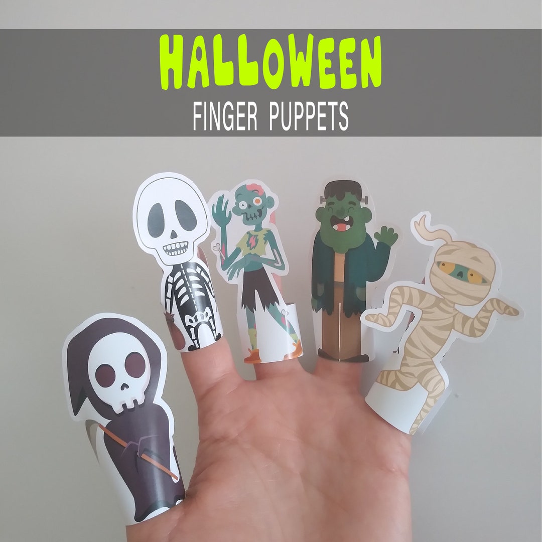 HALLOWEEN Monsters Finger Puppet Set Paper Printable Crafts Birthday HALLOWEEN Monsters Finger Puppet Set Paper Printable Crafts Birthday