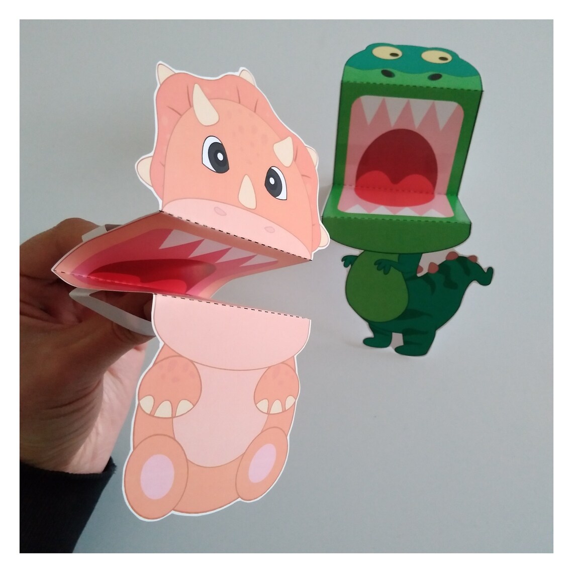 Dinosaur Paper Printable Hand Puppets, Instant Download, Animal ...