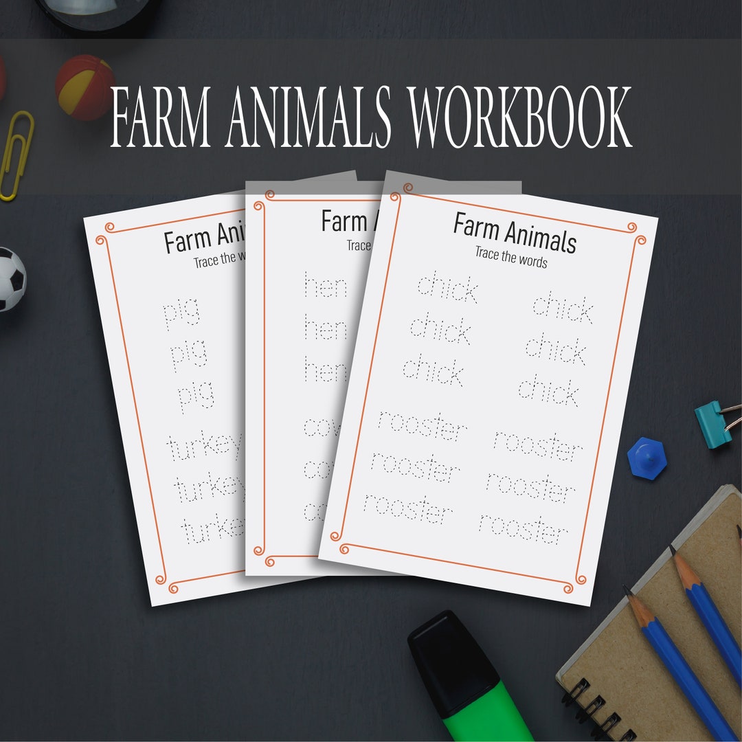 Farm Animals Printable Toddler Busy Book, Montessori Farm Animals ...