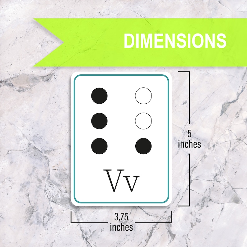 BRAILLE ALPHABET SYSTEM Printable Flash Cards, Montessori Cards, Flash
