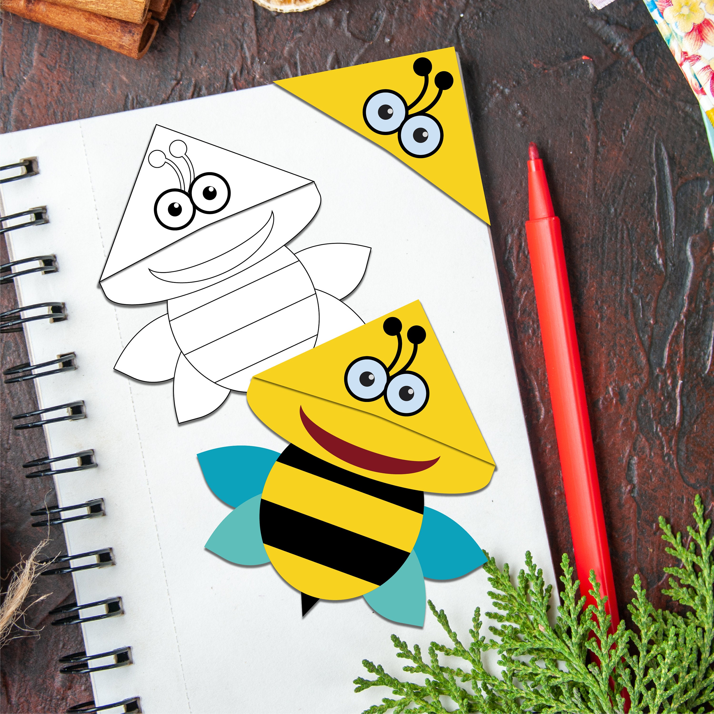 Bug Bookmark Printable Templates: Kids Paper Craft (instant Download ...