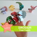 DINOSAUR Finger Puppet, Animals Paper Printable Crafts, Birthday Party Favor, Toddler Baby Toy For Kids, Early Learning Montessori Materials