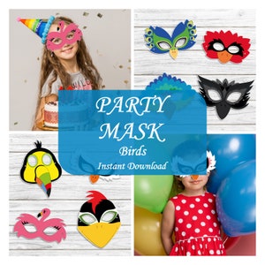 Bird Mask Printable: Kids Party Costume, Coloring Sheet (PDF Download)