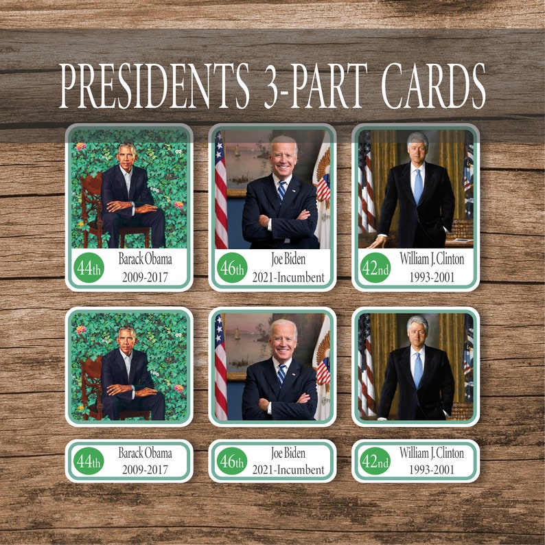 Presidents Of The United States United States Presidents 3 Part Cards Presidents Of The United States United States Presidents 3 Part Cards