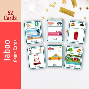 Tabu-Spielkarten, Montessori-Kleinkind-Tabu-Wortspielkarten für Kinder, frühes Lernen Montessori-Materialien für beschäftigtes Buch