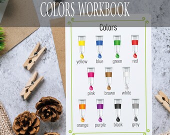 Colors Printable Busy Book: Montessori Toddler Worksheets (PDF)