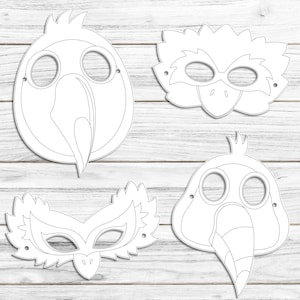 BIRD Animal Mask, Printable Paper Craft Template, Party Favor Pet ...