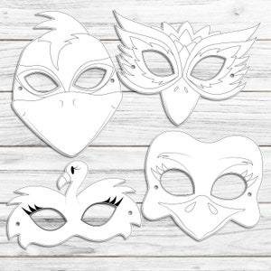 BIRD Animal Mask, Printable Paper Craft Template, Party Favor Pet ...