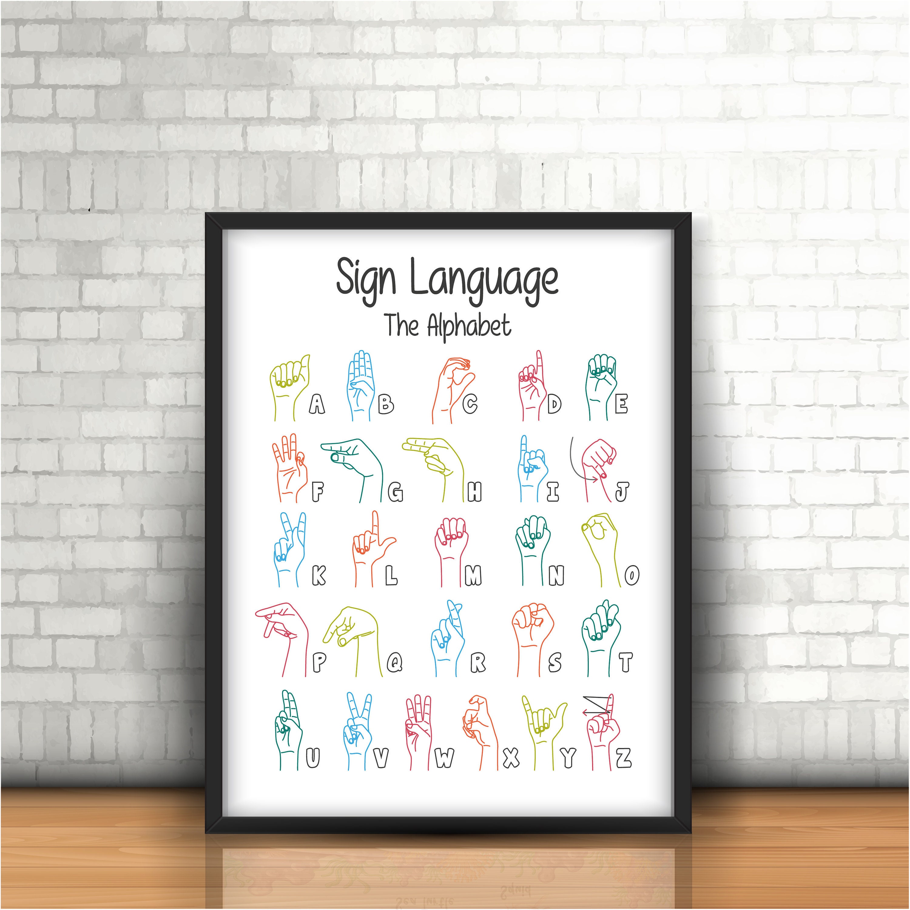 Wall Decor American Sign Language Educational Posters Homeschool ...