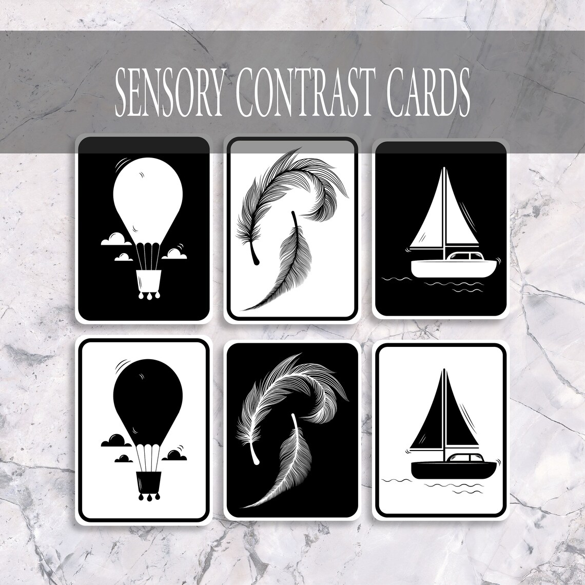 High Contrast Baby Cards Baby Contrast Cards For Newborn | Etsy