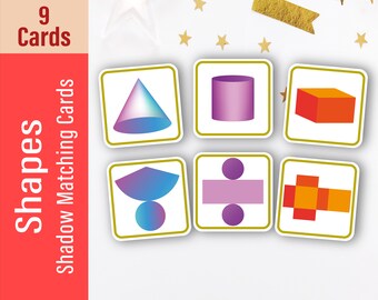Shapes Matching Game: Montessori Flash Cards for Toddlers (PDF)