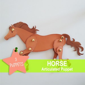 PFERD Gliederpuppen druckbare Einhorn Papier Puppe Kleinkind beschäftigt Buch, Montessori Papier Handwerk Spiel, frühes Lernen Montessori Materialien