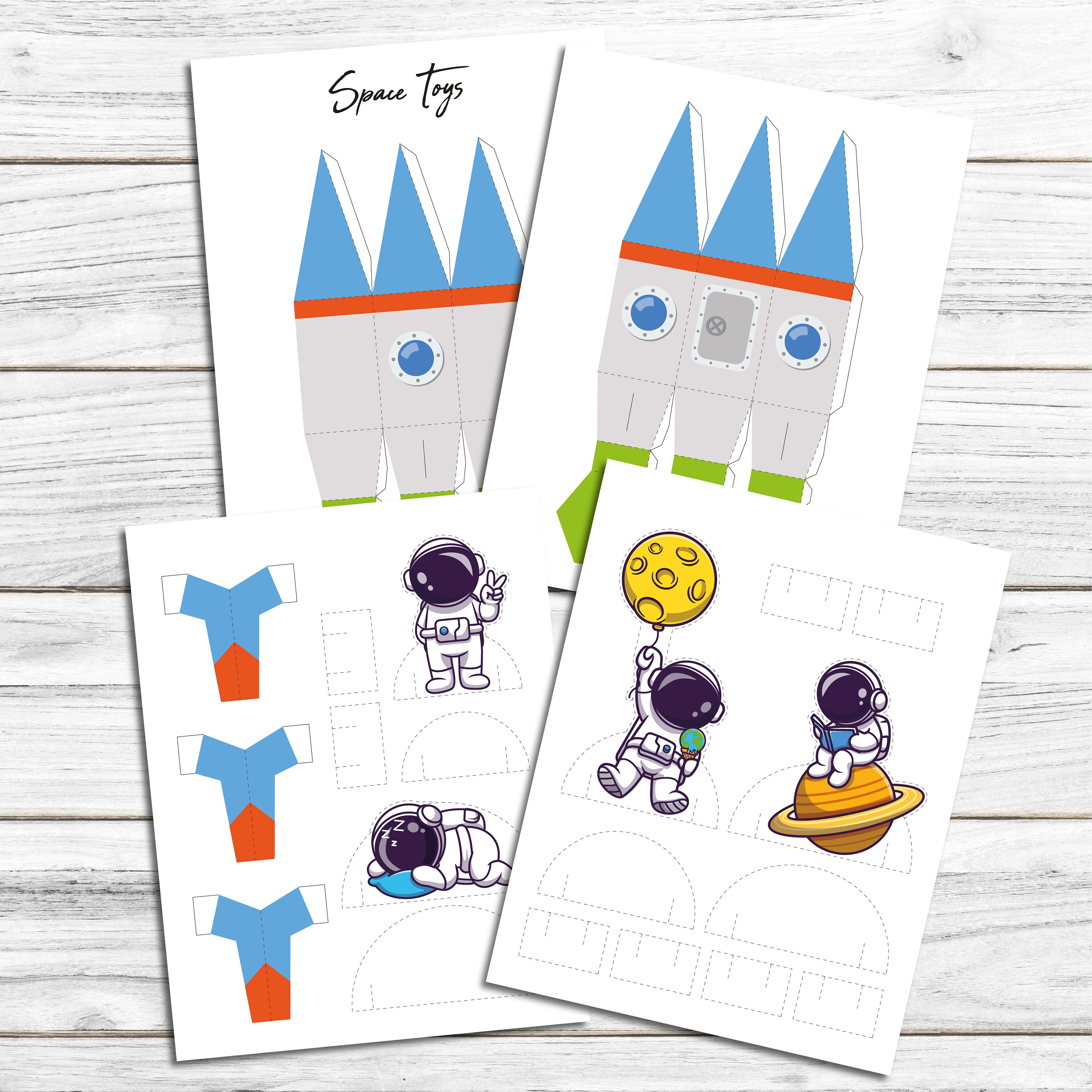 Toys Toys & Games Print and fold Rocket toy gifts 3D Paper Rocket ...