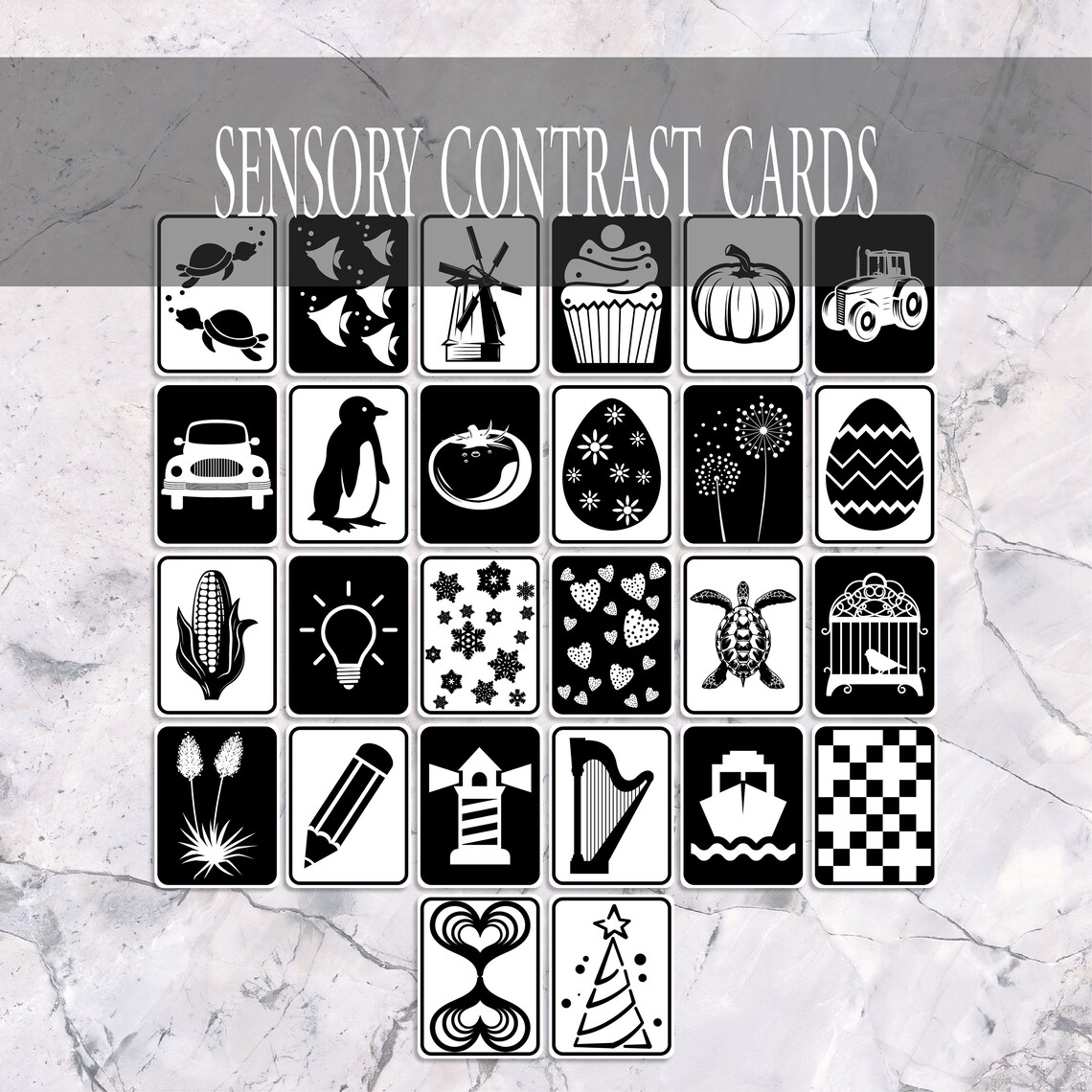 High Contrast Baby Cards Baby Contrast Cards For Newborn | Etsy