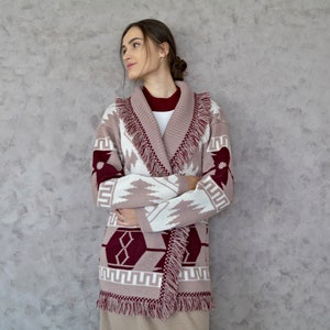 KNITTED CARDIGAN, Womens Cardigan, Wool Knit Coat, Women Long Knitted Cardigan, Maxi Knit Jacket Stand-up collar, Women&#39;s Woolen Coat
