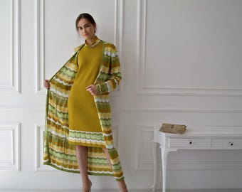 Damen Mantel, Frau Maxi Strickjacke, Eleganter Langer Mantel, Frauen Strickmantel, Durchbrochene Strickjacke, Wolle Lange Strickjacke