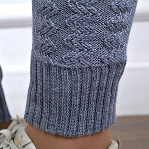 WOOLEN KNITTED LEGGINGS Women Knitted Pants Warm Winter Wool Cable