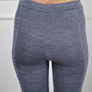 WOOLEN KNITTED LEGGINGS Women Knitted Pants Warm Winter Wool Cable