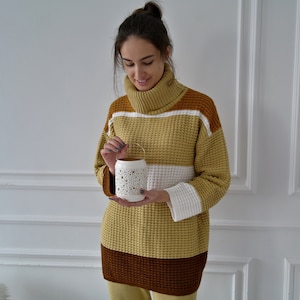 Women&#39;s Turtleneck Sweater, KNITTED SWEATER, WOOL Knit Sweater, Thick Warm Sweater, Knit Jumper, Women Sweater, Wool Sweater, Womens Pullove