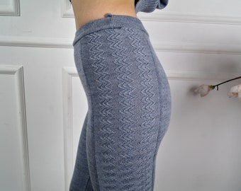 LOS MÁS VENDIDOS: Leggings de punto de lana, pantalones de punto para mujer, pantalones cálidos de punto trenzado para invierno, leggings de lana, leggings de lana de cordero para mujer